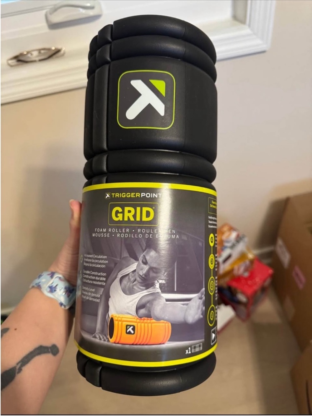 GRID Foam Roller - Black with Lime Accent
